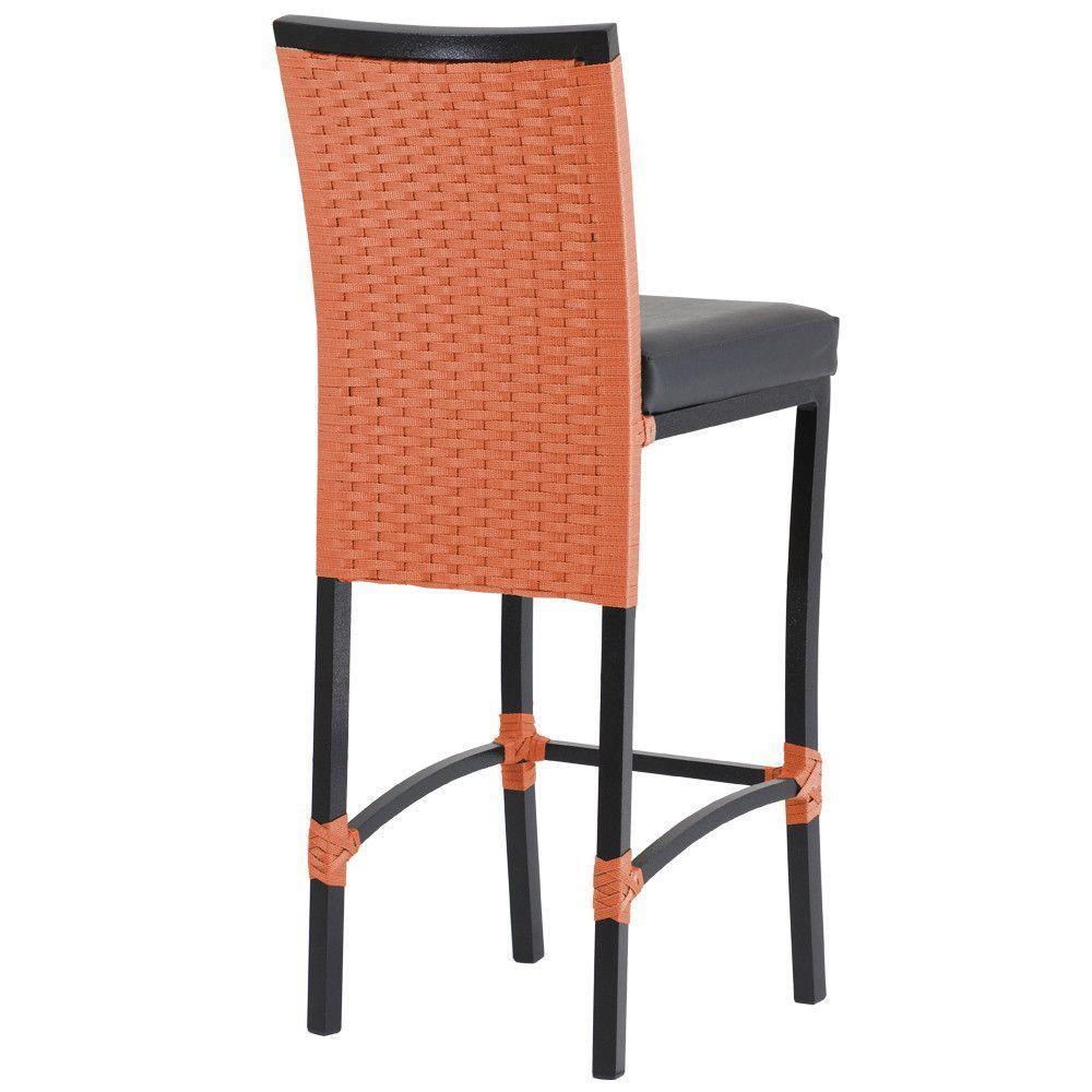 4 Banqueta Cannes Em Alumínio Corda Náutica Trama Original Terra Cota - 2