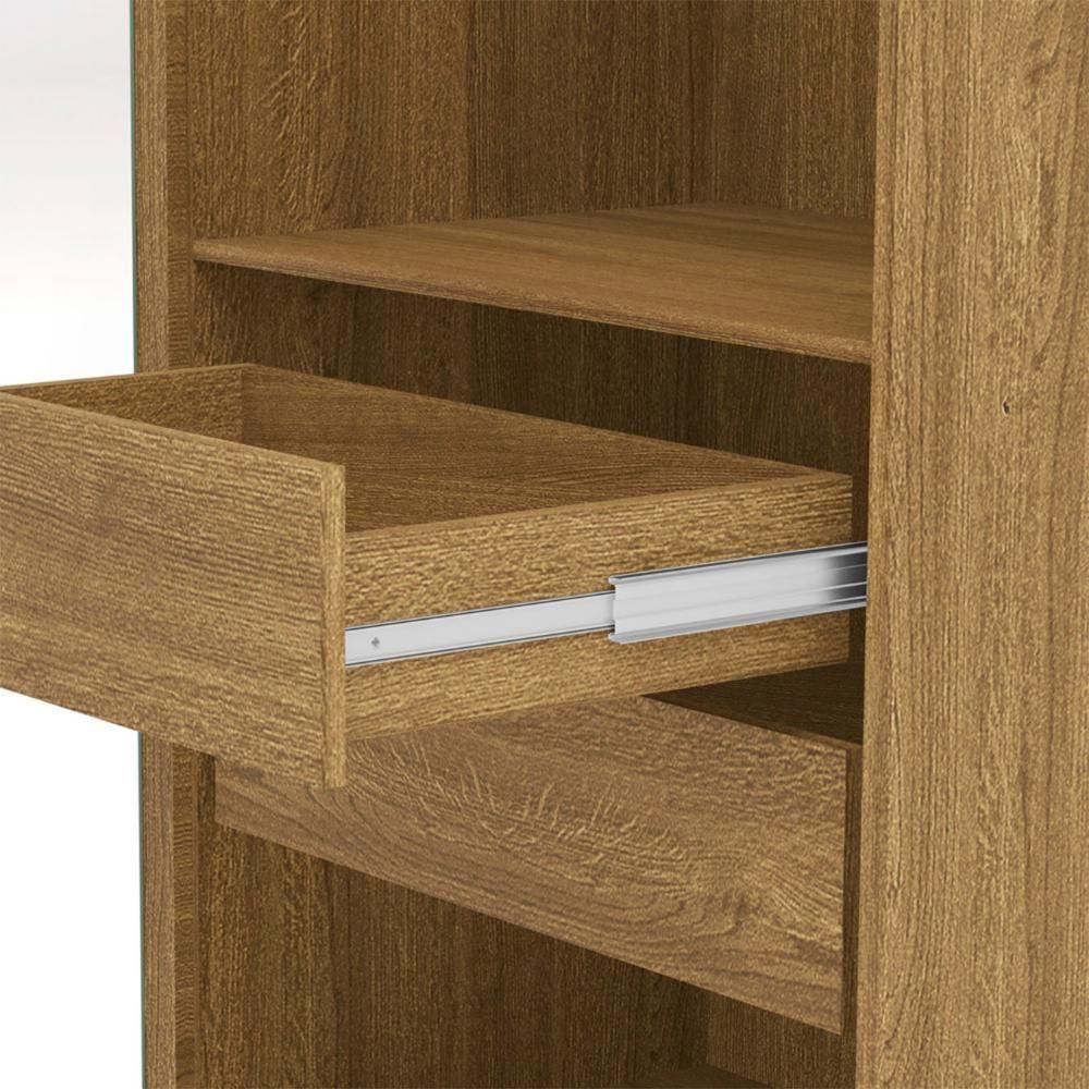 Guarda Roupa Casal 203cm Com Espelho Leo Nature V02 - Mpozenato - 7