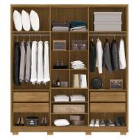 Guarda Roupa Casal 203cm Com Espelho Leo Nature V02 - Mpozenato - 5
