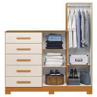 Guarda Roupa Cômoda Com Espelho 158cm Suiça A02 Off/cinamomo - Mpozenato - 5