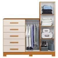 Guarda Roupa Cômoda Com Espelho 158cm Suiça A02 Off/cinamomo - Mpozenato - 6