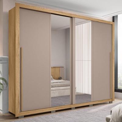 Guarda Roupa Casal Praticus 2 Portas de Correr 4 Gavetas Buriti-Fendi MDF Caemmun