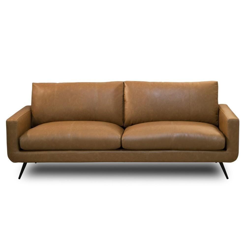 Sofá 4 Lugares Para Sala Living 282cm Merli L08 Couro Camel - Mpozenato - 5