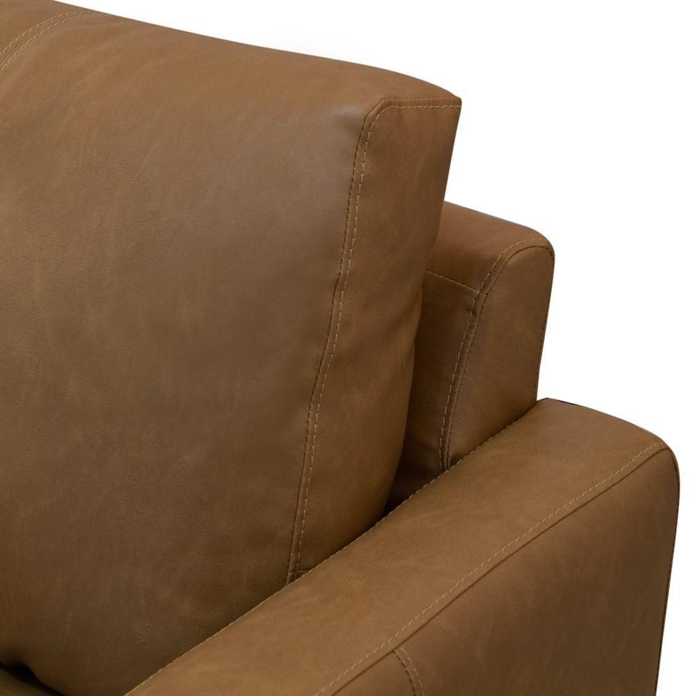 Sofá 4 Lugares Para Sala Living 282cm Merli L08 Couro Camel - Mpozenato - 7
