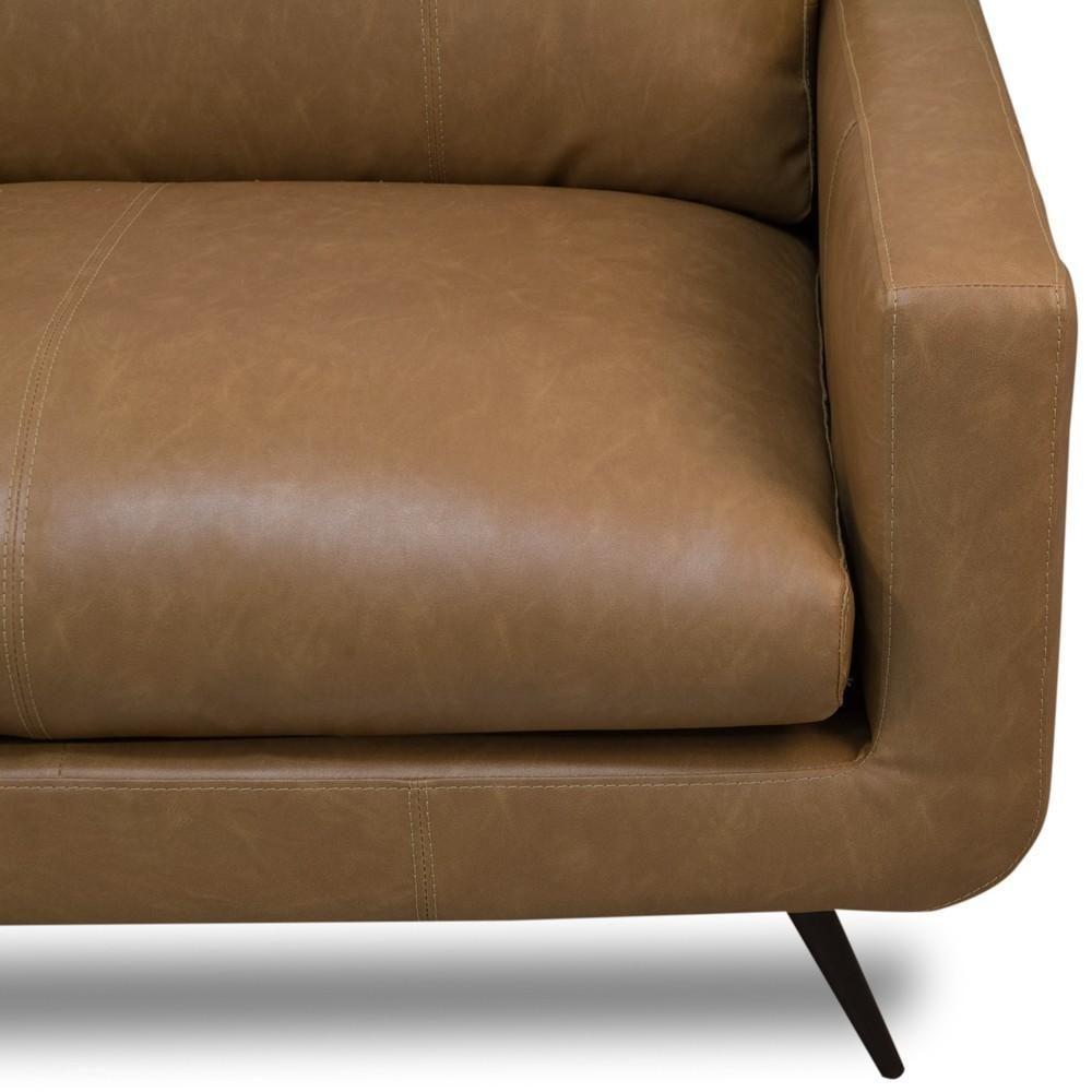 Sofá 4 Lugares Para Sala Living 282cm Merli L08 Couro Camel - Mpozenato - 10