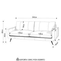Sofá 4 Lugares Para Sala Living 282cm Merli L08 Couro Camel - Mpozenato