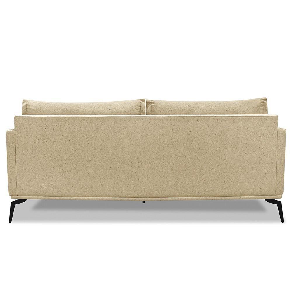 Sofá 3 Lugares 220cm Pés De Metal Vecchia S06 Linho Dourado - Mpozenato - 6