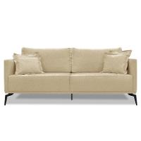 Sofá 3 Lugares 220cm Pés De Metal Vecchia S06 Linho Dourado - Mpozenato - 5