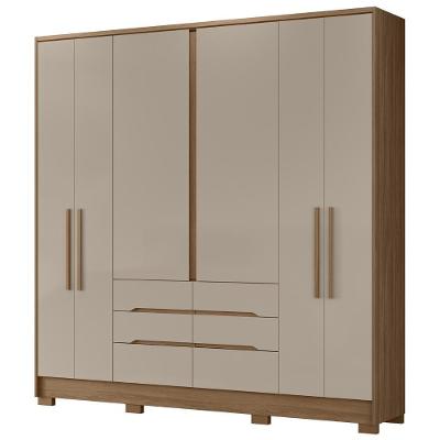 Guarda Roupa Casal 216cm 6 Portas Alabama Carvalho/fendi Z17 - Mpozenato