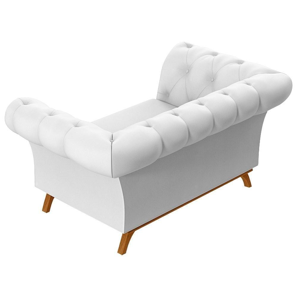 Sofá Para Sala De Estar 150cm 1 Lugar Base Madeira Império C-12 Corano Branco - Domi - 5