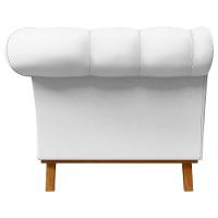 Sofá Para Sala De Estar 150cm 1 Lugar Base Madeira Império C-12 Corano Branco - Domi - 6
