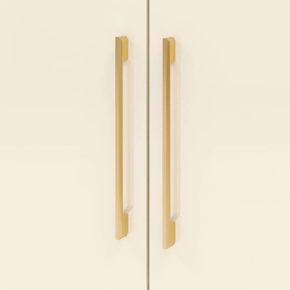 Guarda Roupa Casal 223cm Com Espelho Pako Nature/champanhe V02 - Mpozenato - 8