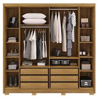 Guarda Roupa Casal 223cm Com Espelho Pako Nature/champanhe V02 - Mpozenato - 5