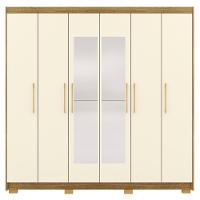 Guarda Roupa Casal 223cm Com Espelho Pako Nature/champanhe V02 - Mpozenato - 6
