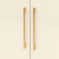 Guarda Roupa Casal 223cm Com Espelho Pako Nature/champanhe V02 - Mpozenato - 8