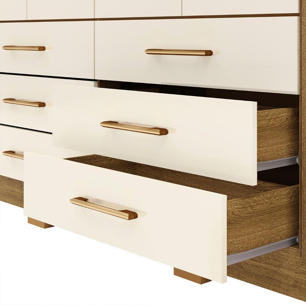 Guarda Roupa Casal 223cm 6 Portas Rick Nature/champanhe V02 - Mpozenato - 7