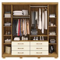 Guarda Roupa Casal 223cm 6 Portas Rick Nature/champanhe V02 - Mpozenato - 5