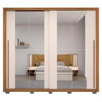 Guarda Roupa Casal 2 Portas De Correr E 8 Espelhos Praticus Freijó/off White - Caemmun - 8