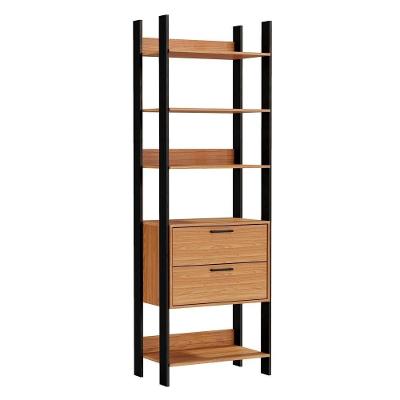 Guarda Roupa Closet Industrial 2 Gavetas 4 Prateleiras Tw401 Freijó/preto Fosco - Pradel
