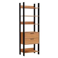 Guarda Roupa Closet Industrial 2 Gavetas 4 Prateleiras Tw401 Freijó/preto Fosco - Pradel - 1