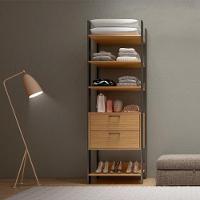 Guarda Roupa Closet Industrial 2 Gavetas 4 Prateleiras Tw401 Freijó/preto Fosco - Pradel - 2