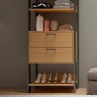 Guarda Roupa Closet Industrial 2 Gavetas 4 Prateleiras Tw401 Freijó/preto Fosco - Pradel - 3