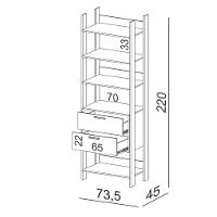 Guarda Roupa Closet Industrial 2 Gavetas 4 Prateleiras Tw401 Freijó/preto Fosco - Pradel - 4