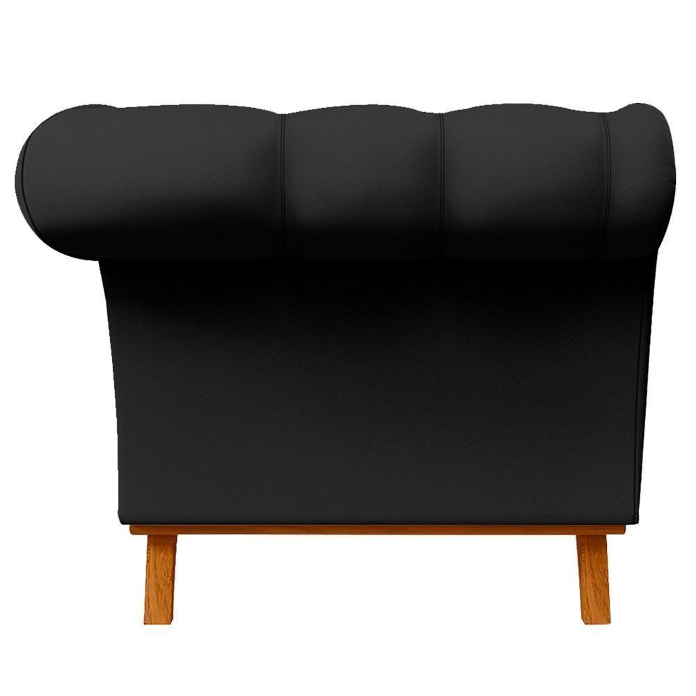 Sofá Para Sala De Estar 150cm 1 Lugar Base Madeira Império C-05 Corano Preto - Domi - 6
