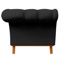 Sofá Para Sala De Estar 150cm 1 Lugar Base Madeira Império C-05 Corano Preto - Domi - 6