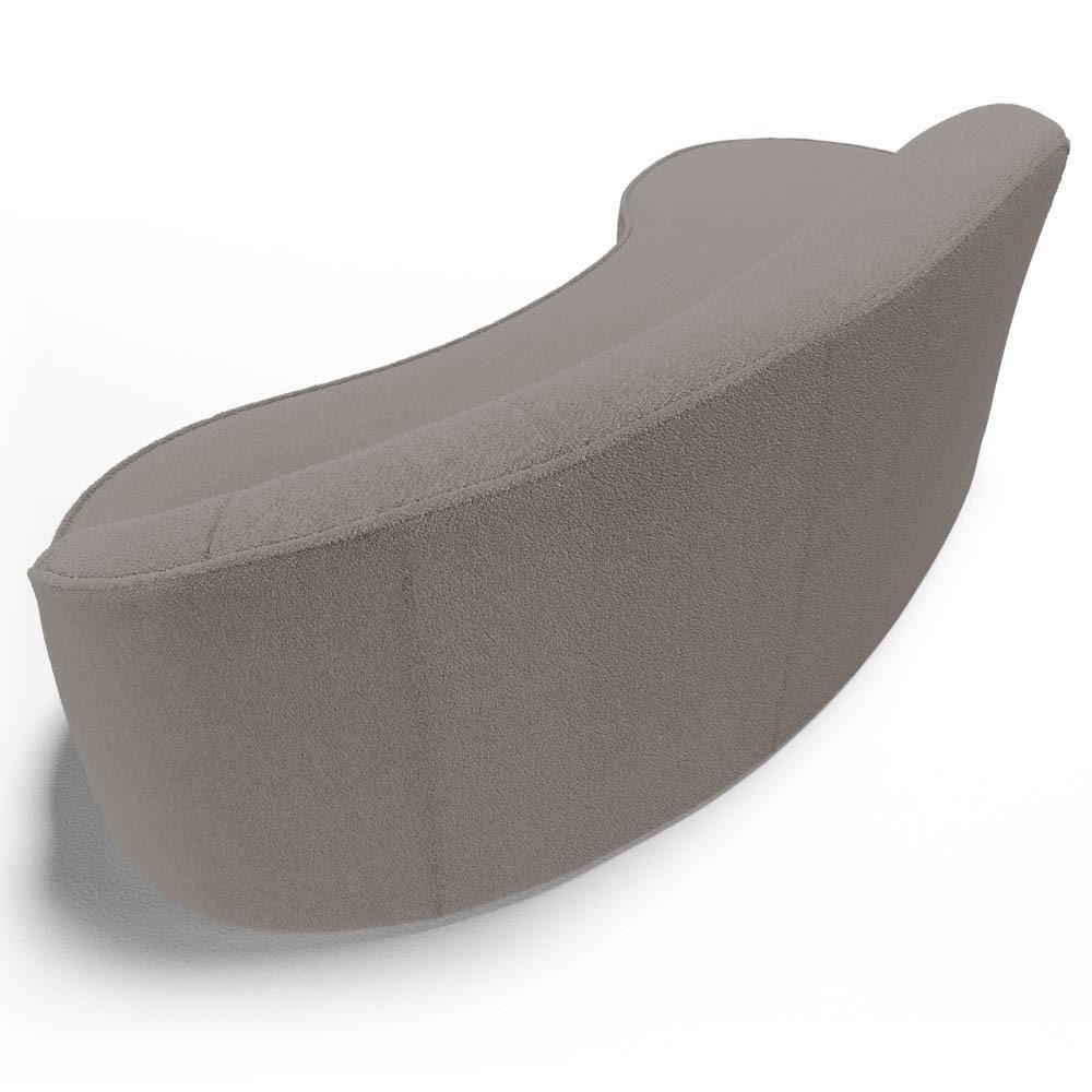 Sofá Living 3 Lugares 210cm Braço Direito Mozart D06 Bouclê Bege Escuro - Mpozenato - 6