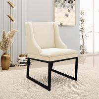 Cadeira Sala De Jantar Industrial Preto Kit 4 Liz Veludo Bege D03 - D'rossi - 3