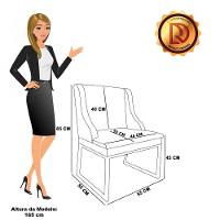 Cadeira Sala De Jantar Industrial Preto Kit 4 Liz Veludo Bege D03 - D'rossi - 7