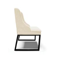 Cadeira Sala De Jantar Industrial Preto Kit 4 Liz Veludo Bege D03 - D'rossi - 9