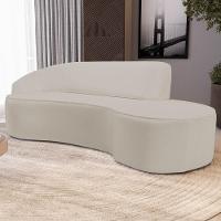 Sofá Living 4 Lugares 300cm Braço Esquerdo Mozart D06 Sintético Bege - Mpozenato - 2