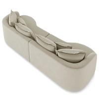 Sofá 4 Lugares 290cm Orgânico Quito Z08 Veludo Bege - Mpozenato - 6