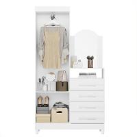 Guarda Roupa Cômoda Com Espelho 103cm Maite A02 Azul/rosa/titanium - Mpozenato - 6