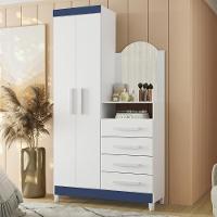 Guarda Roupa Cômoda Com Espelho 103cm Maite A02 Azul/rosa/titanium - Mpozenato - 9