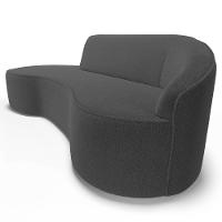 Sofá Living 4 Lugares 280cm Braço Direito Mozart D06 Bouclê Chumbo - Mpozenato - 7