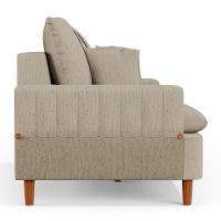 Sofá Living 3 Lugares 180cm Com Almofadas Veras D05 Linho Bege - Mpozenato - 2