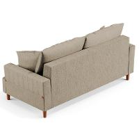 Sofá Living 3 Lugares 180cm Com Almofadas Veras D05 Linho Bege - Mpozenato - 3