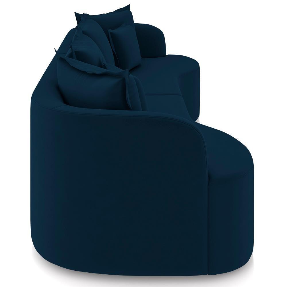 Sofá 4 Lugares 250cm Orgânico Quito Z08 Veludo Azul Marinho - Mpozenato - 7