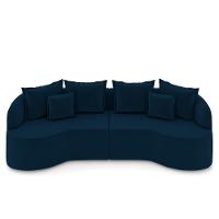 Sofá 4 Lugares 250cm Orgânico Quito Z08 Veludo Azul Marinho - Mpozenato - 5