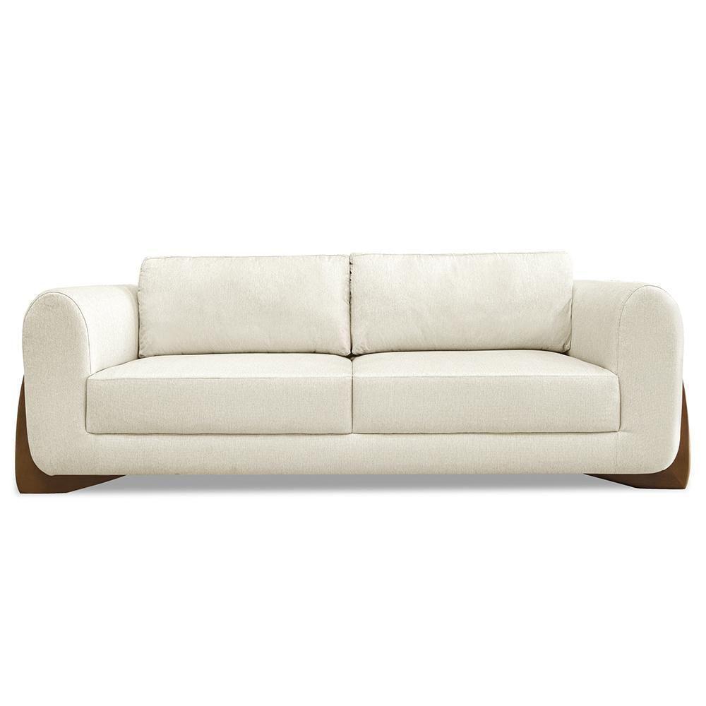 Sofá 2 Lugares Base De Madeira 180cm Izzy S06 Linho Natural - Mpozenato - 5