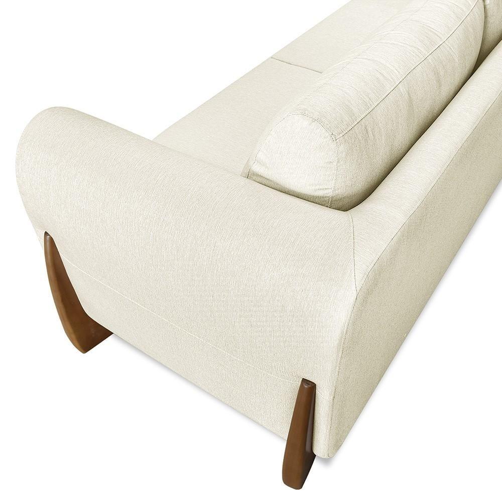 Sofá 2 Lugares Base De Madeira 180cm Izzy S06 Linho Natural - Mpozenato - 9