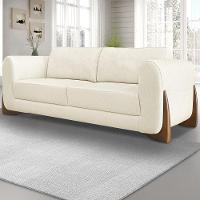 Sofá 2 Lugares Base De Madeira 180cm Izzy S06 Linho Natural - Mpozenato - 2