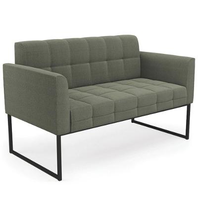 Sofá Namoradeira Base Industrial Preto Ana Bouclé Menta - Ibiza