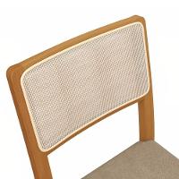 Conjunto Sala De Jantar Madeira Maciça 6 Cadeiras Kappesberg Off White Linho Fendi tela Bege - 6