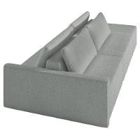 Sofá Ilha Modular Com Puff Para Sala Living 232cm Georgia Z08 Boucle Cinza Claro - Mpozenato - 8