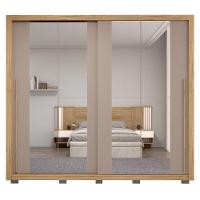 Guarda Roupa Casal 2 Portas De Correr E 8 Espelhos Praticus Buriti/fendi - Caemmun - 6