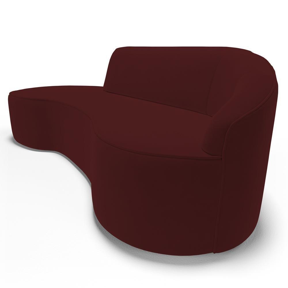 Sofá Living 2 Lugares 180cm Braço Direito Mozart D06 Veludo Vermelho - Mpozenato - 7